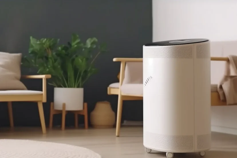 Air purifier effectively removing dust particles from hard flooring for a pleasant and clean environment