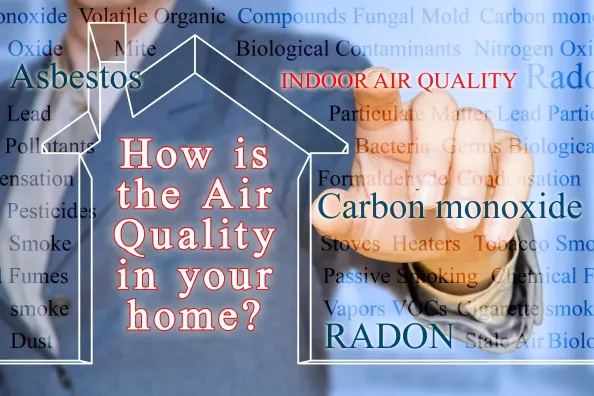 Concept image depicting common domestic pollutants and air quality in homes: An illustrative image representing the air quality in homes and the presence of dangerous pollutants 