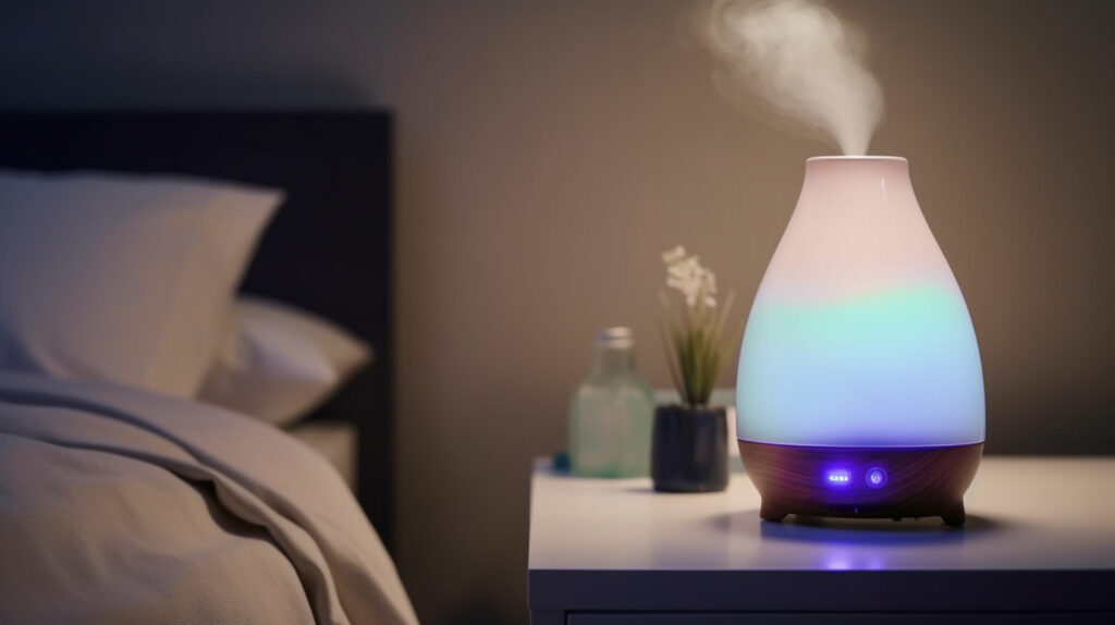 using a humidifier at night to improve sleep quality and reduce symptoms