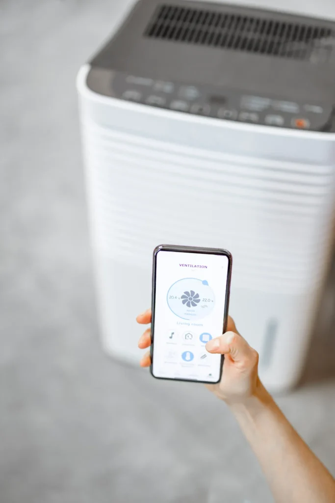 HEPA air filters in a room showing proper ventilation and airflow, essential for reducing asbestos exposure	