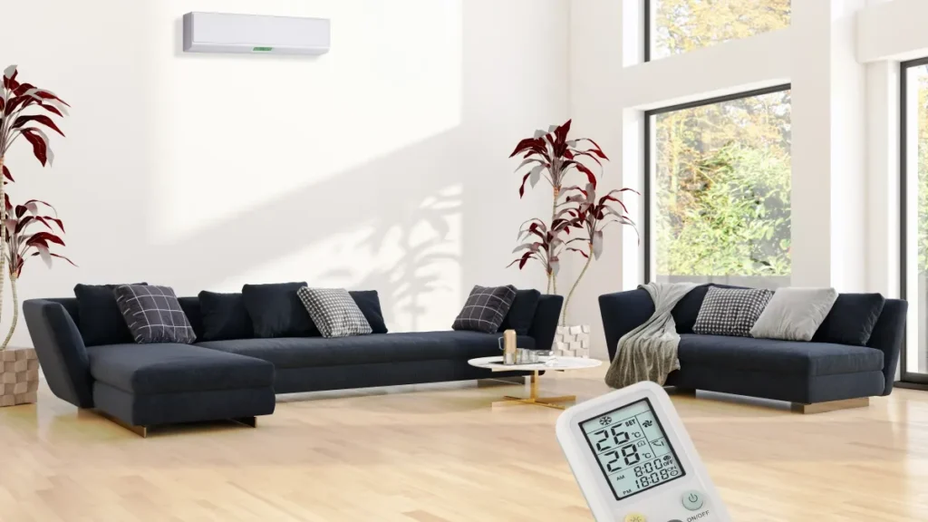 Air conditioner cooling down indoor area by removing heat	
