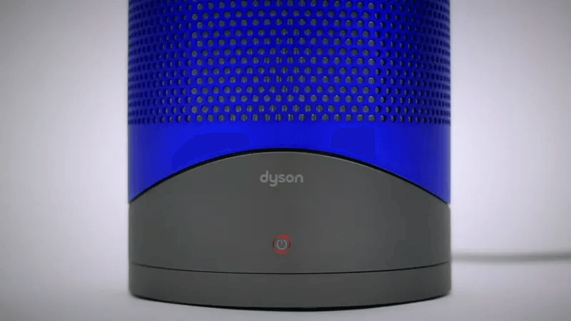 Unplugging and turning off a Dyson air purifier before initiating the cleaning process