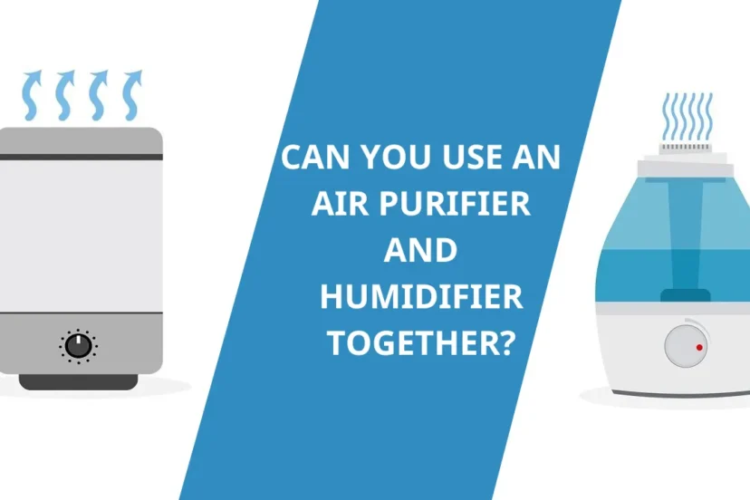 Air purifier and humidifier operating side by side in a room