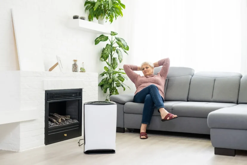 A humidifier and an air purifier operating in the same room