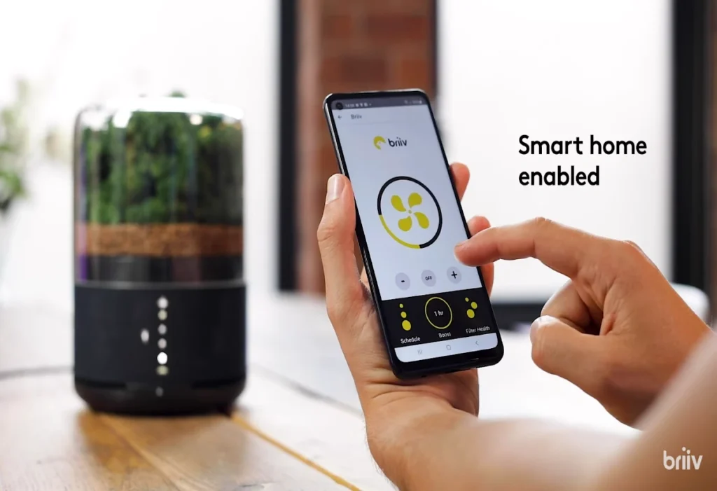 Briiv air purifier with a user-friendly app interface	